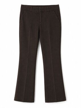 Size 8 brown pants zipper, hook closure, pockets. Tall women. Long pants Casual